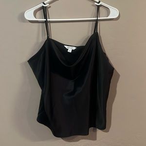 Never been worn, black, silk, women’s, cropped, spaghetti strapped tank